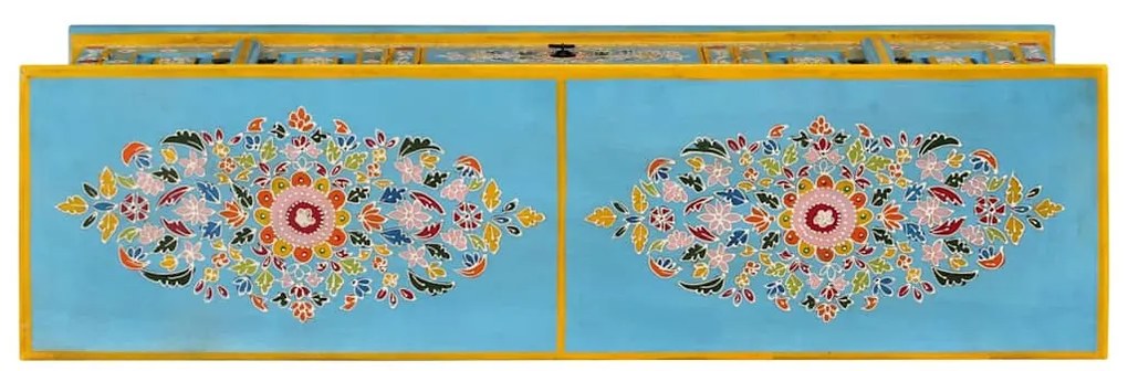 kék tömör mangófa TV-szekrény 110 x 30 x 40 cm