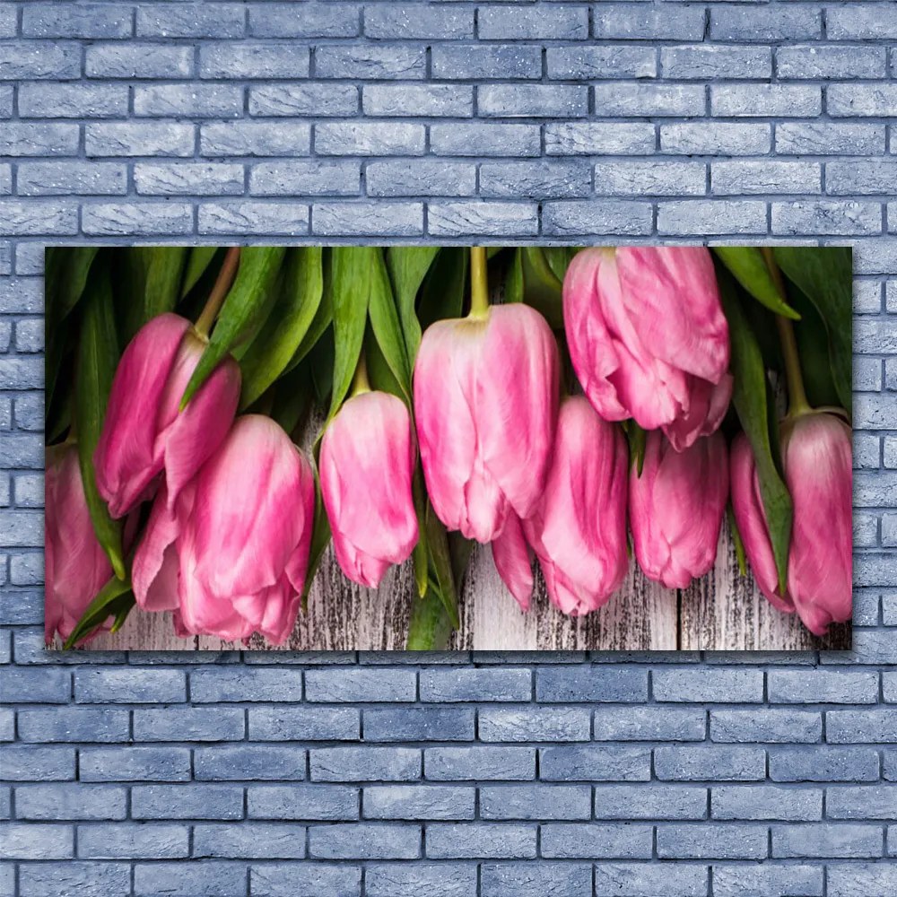 Üvegkép Tulipánok Fal 120x60cm 2 fogas