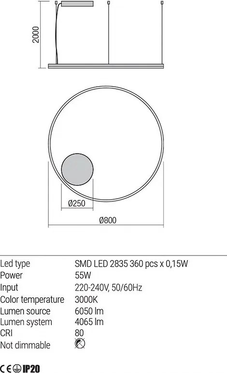 REDO 01-1712-TRIAC ORBIT Modern Led Függesztett Lámpa LED IP20