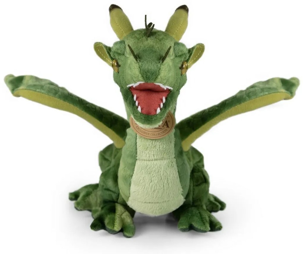 Rappa Plüss sárkány zöld, 40 cm ECO-FRIENDLY
