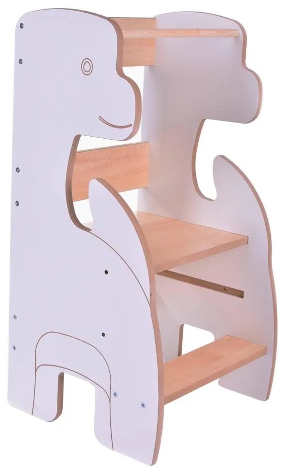 Tanulótorony DINO fehér/juhar