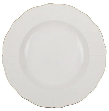 24 részes porcelán étkészlet, fehér/arany