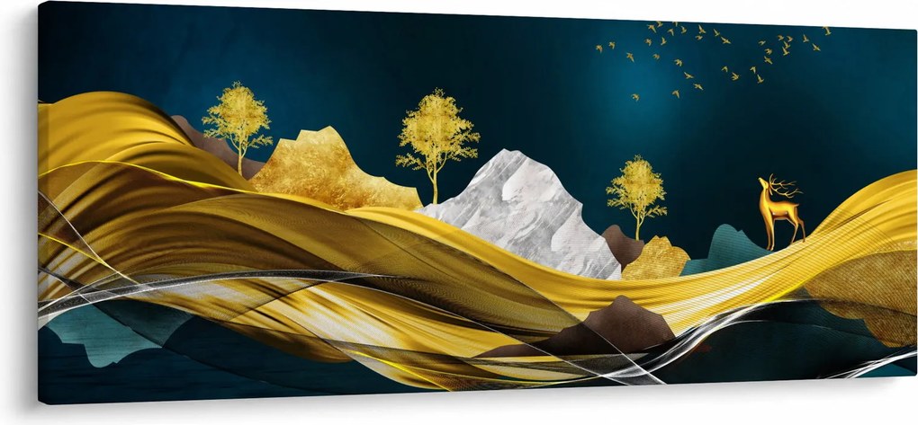 Kép - Szarvas a tájban (120x50 cm)