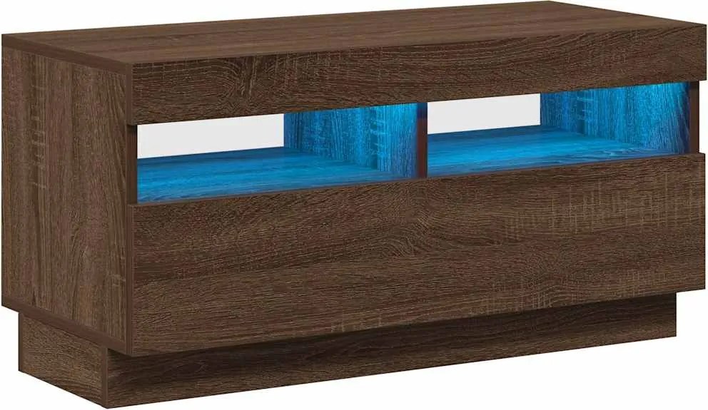 vidaXL barna tölgyszínű TV-szekrény LED-világítással 80 x 35 x 40 cm