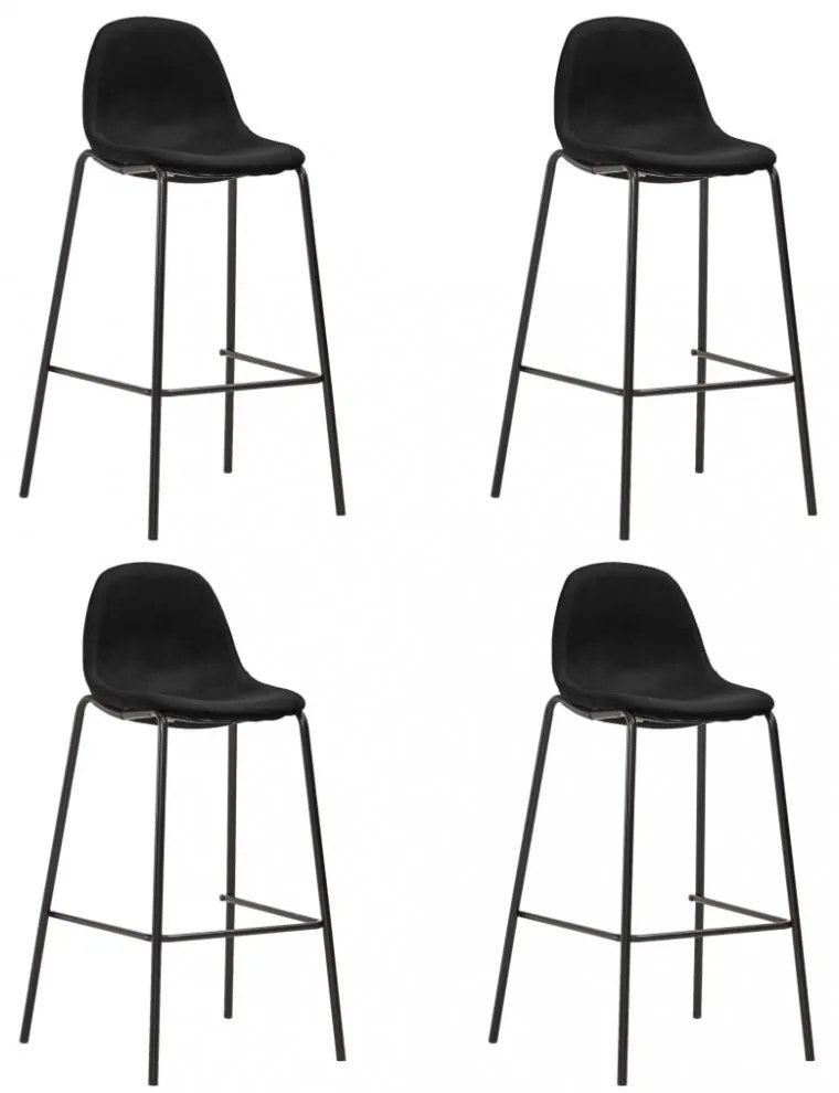 4 db fekete szövet bárszék
