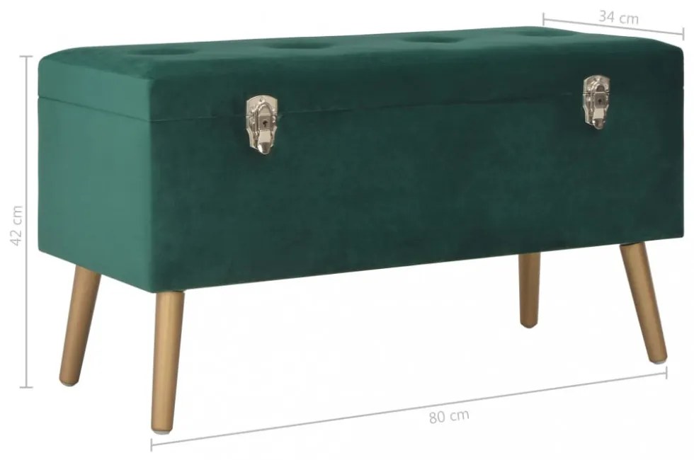 zöld bársonypad tárolórekesszel 80 cm