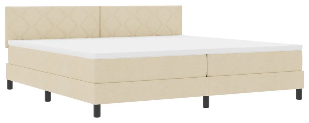 vidaXL Box Spring Ágy Matraccal & LED Krém 200x200 cm Szövet