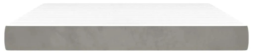 világosszürke bársony zsebrugós ágymatrac 160x210x20 cm