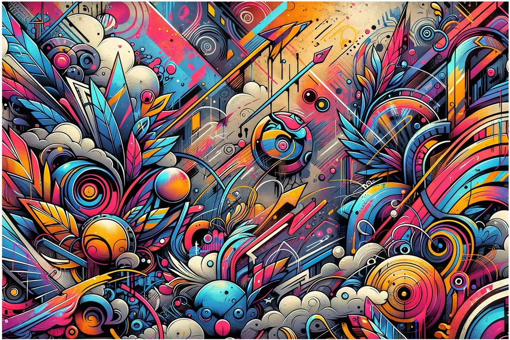 Kép - Színes graffiti (90x60 cm)