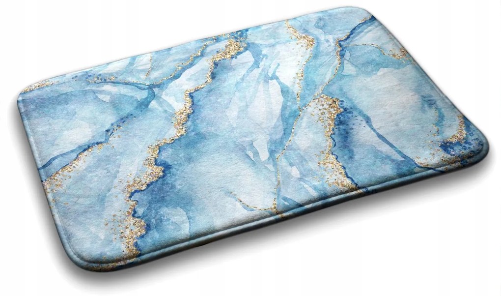 Divatos fürdőszobaszőnyeg Kék márvány 90x60 cm