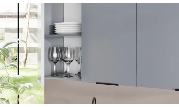 PEARL 240 cm-es konyhabútor, szürke