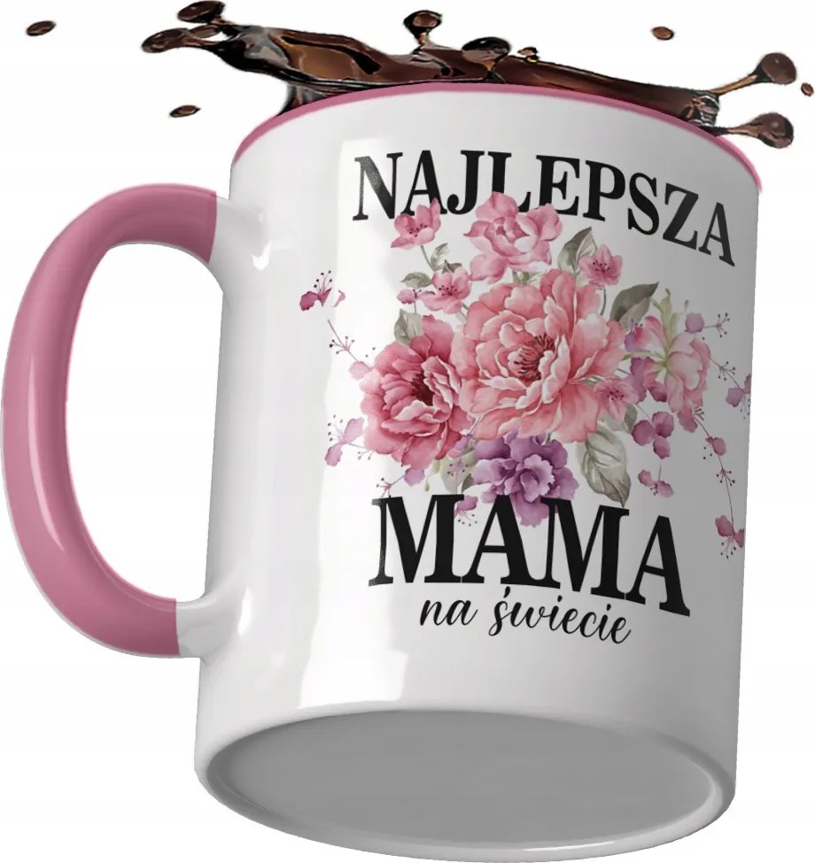 Rózsaszín Bögre Anyák napi ajándék fényképpel gyönyörű színek Fotó