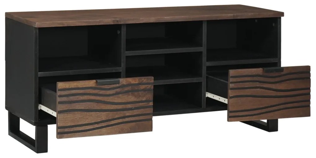 TV Szekrény 100x33.5x46 cm Szilárd és Összeszerelt Fából