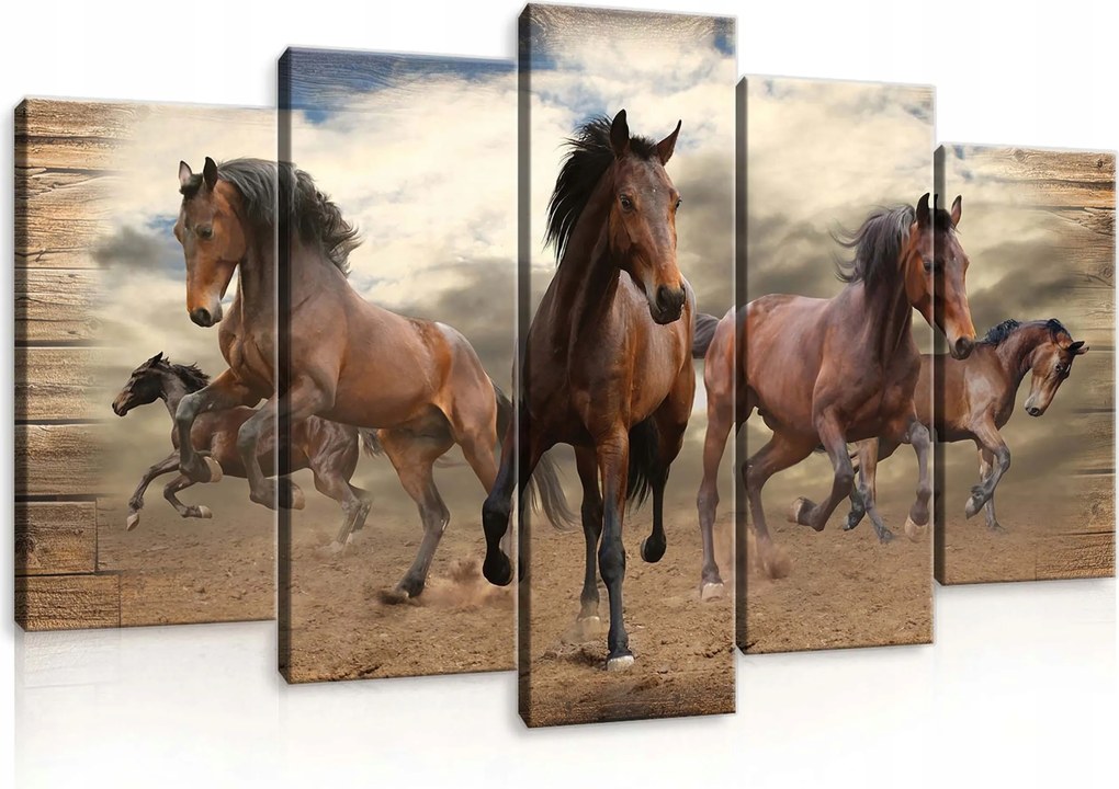 Vászonkép 100x60 Lovak tabu vadállatok szabadság természet erő mozgás dinamika