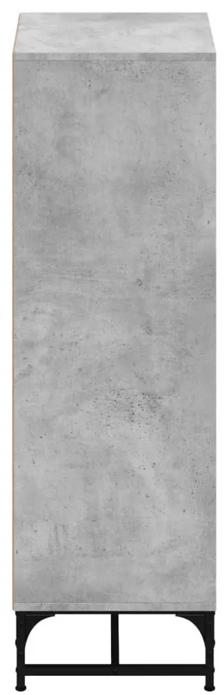betonszürke magasszekrény üvegajtókkal 35 x 37 x 120 cm