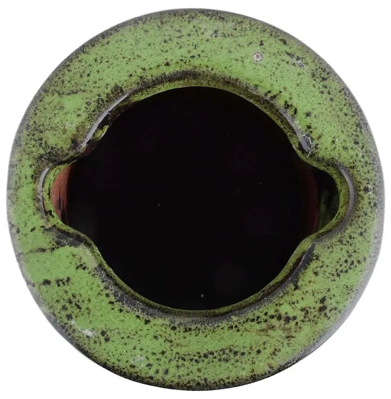 Kerámia madáritató állvány, zöld