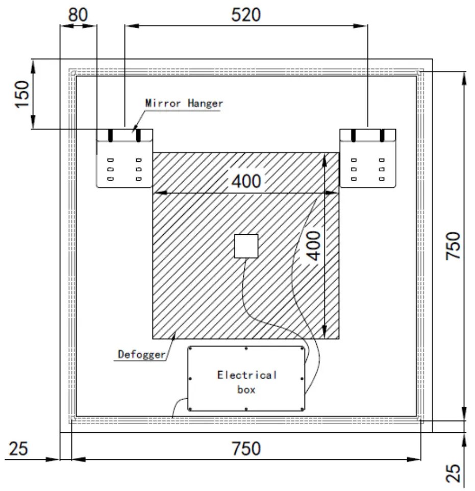 Fürdőszobai LED tükör 80x80cm | Páramentesítő funkció - Óra - Fényerő és színhőmérséklet szabályozás | Welland Luxury-Line G1091