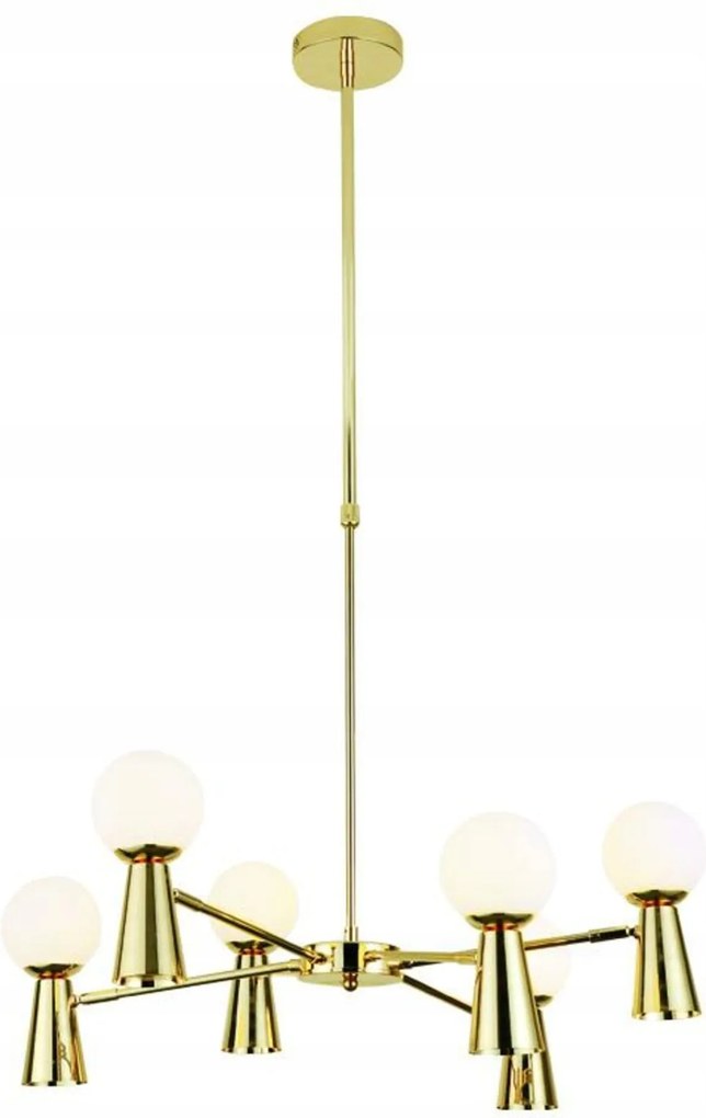 Aca Lighting függeszték 6xG9+6xGU10 Kimolos arany fém fehér D72X120C