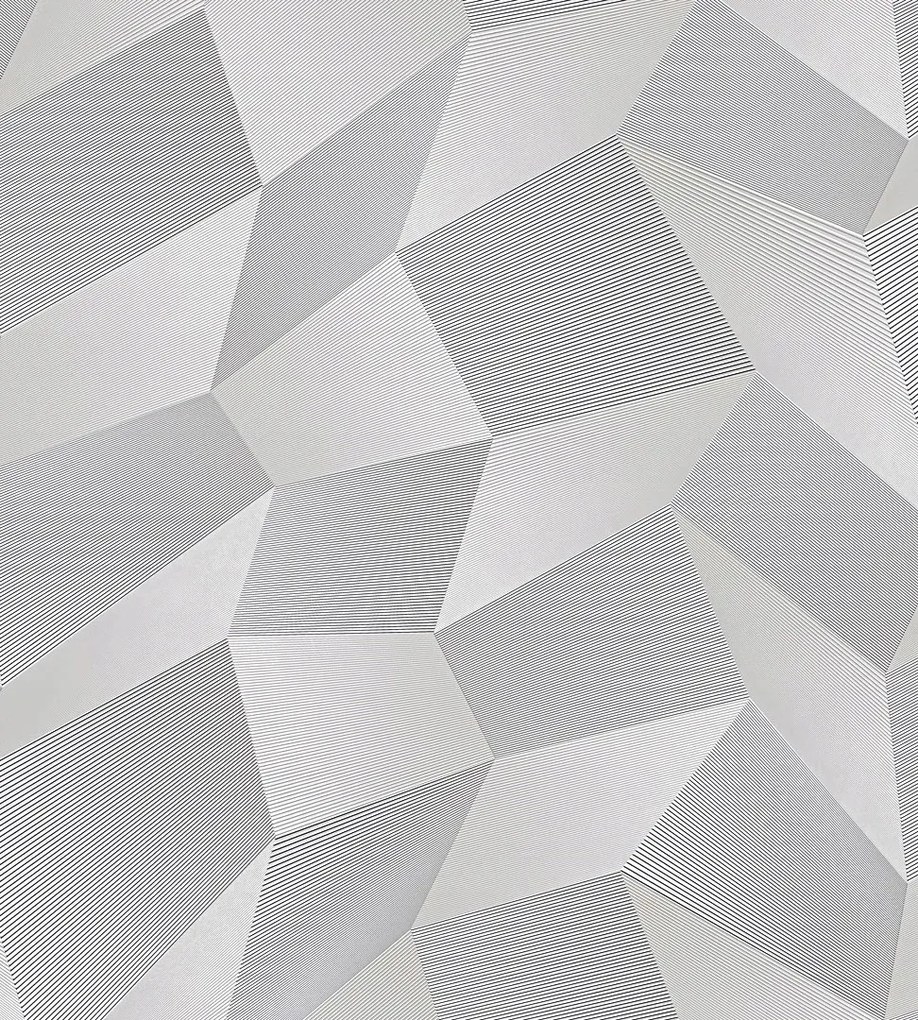 Vinyl tapéta 3D flizelin háromdimenziós tömbök szürke-bézs csillámos