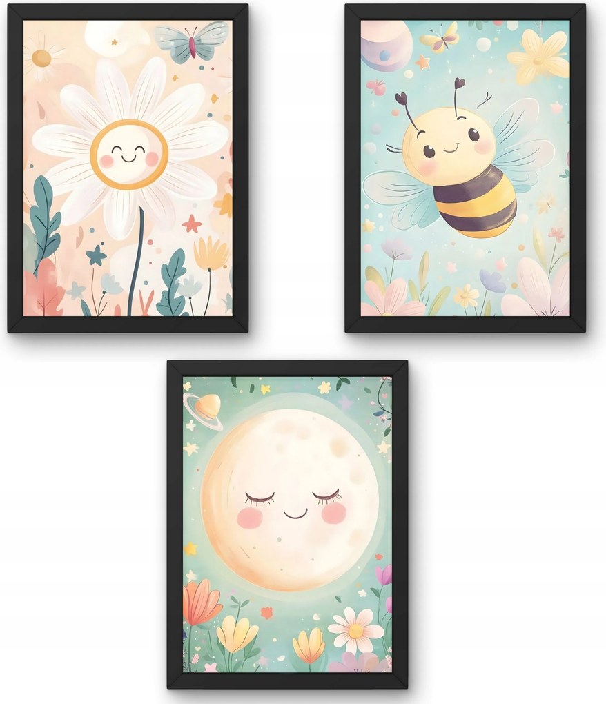 Három darabos poszter szett gyerekszobába A természet mosolya A4-es méret