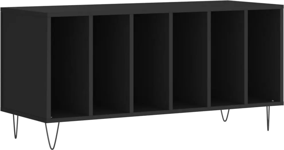 vidaXL fekete szerelt fa hanglemezszekrény 100 x 38 x 48 cm
