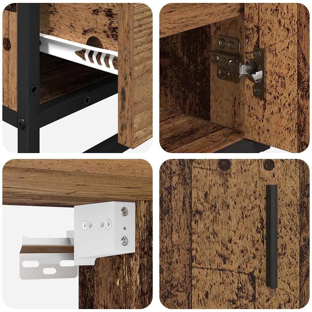 Fürdőszoba bútor szett 3 pcs Régi fa 65 x 33 x 60 cm Faanyag