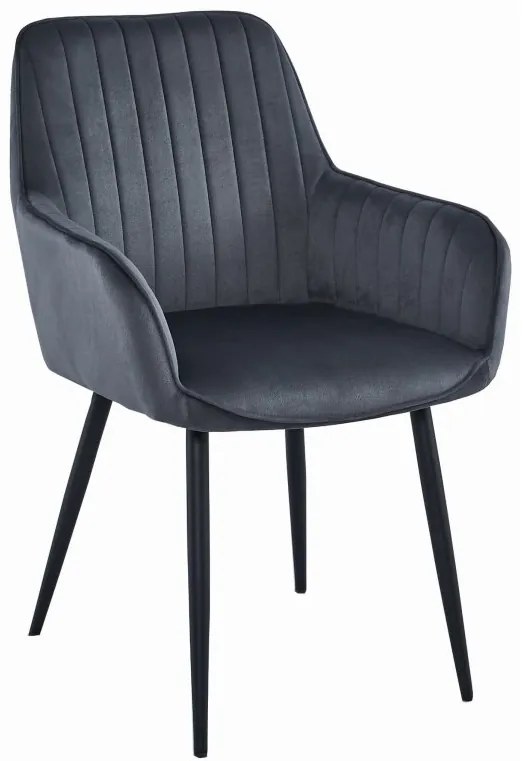 Étkezőgarnitúra 1+4, fehér asztal Sonoma tölgy dekorral MADO 120x80cm és szürke bársony szék SOLDEN