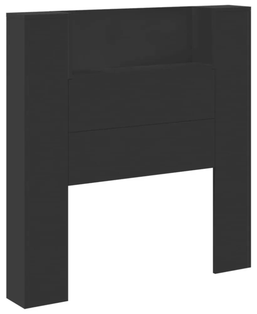 fekete áthidalószekrény LED-világítással 100 x 16,5 x 103,5 cm