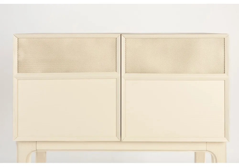 Krémszínű komód tölgyfa dekorral 80x100x45 cm June – Zuiver