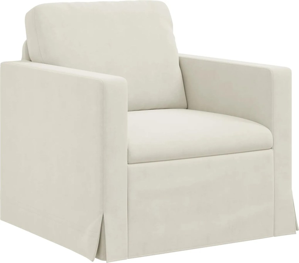 vidaXL Kanapé Krém 78 x 78 x 80 cm Bársony