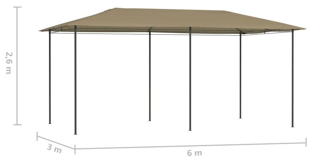 Tópszínű pavilon 2,98 x 5,3 x 2,59 m 160 g/m²