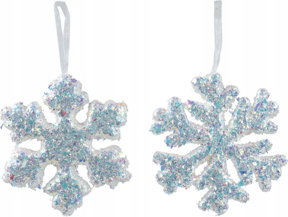 Hópehely medál Hungarocell fehér irizáló 11cm