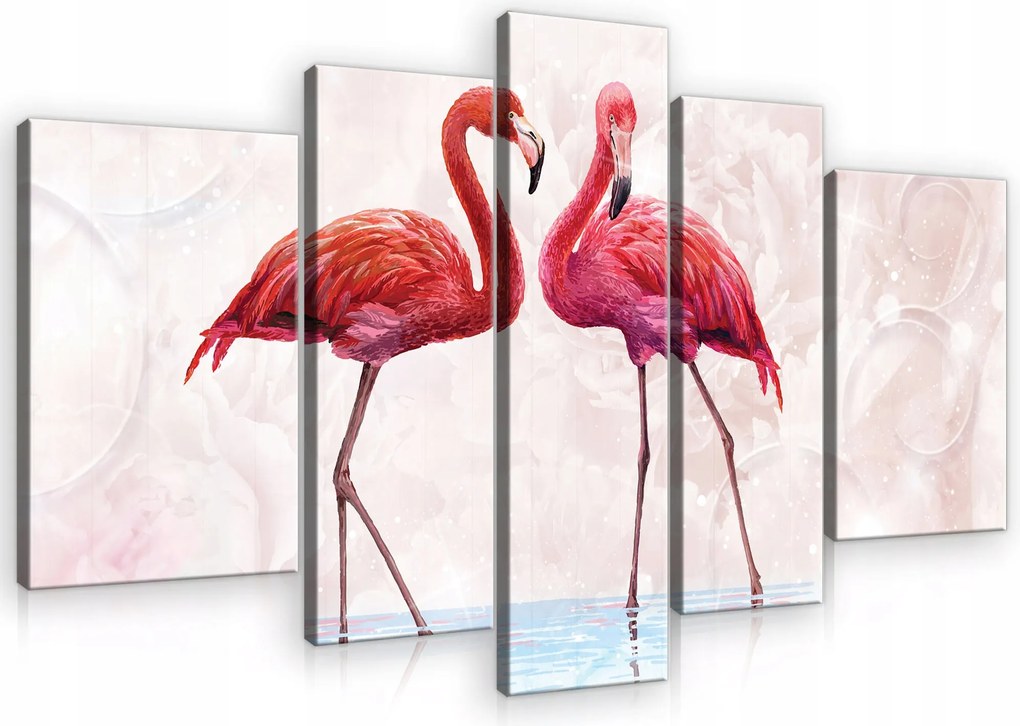 Vászonkép Flamingók Modern Vászon Fal Hálószoba Nappali 170x100