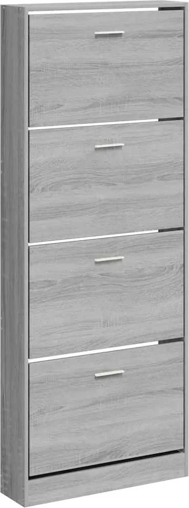 vidaXL szürke sonoma színű szerelt fa cipősszekrény 59x17x150 cm