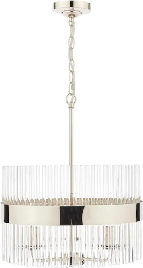 LAURA ASHLEY 3736027-Q ALEXA Glamour Függesztett Lámpa Fehér, Polírozott Nikkel E14 IP20
