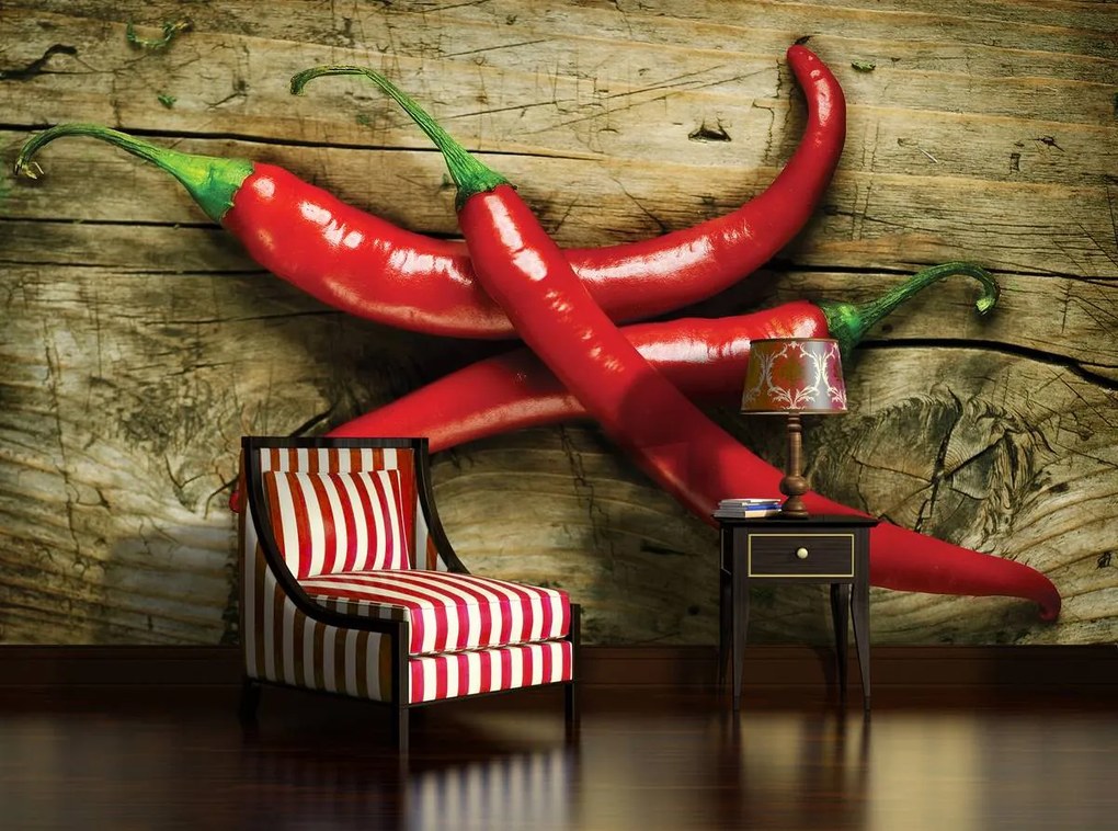 Fotótapéta - Chili paprika a fán (152,5x104 cm)