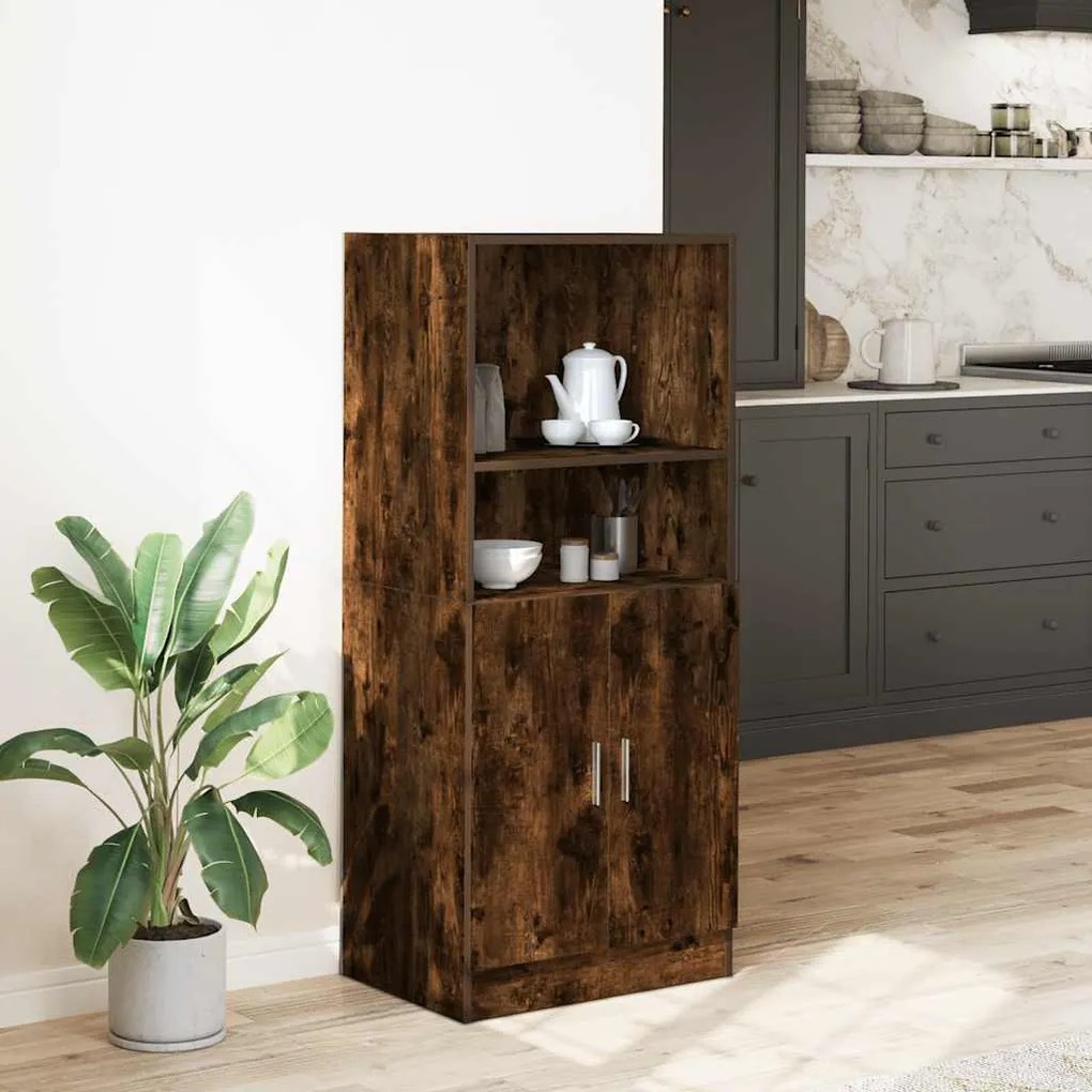 vidaXL füstös tölgy színű szerelt fa konyhaszekrény 57x41,5x131,5 cm