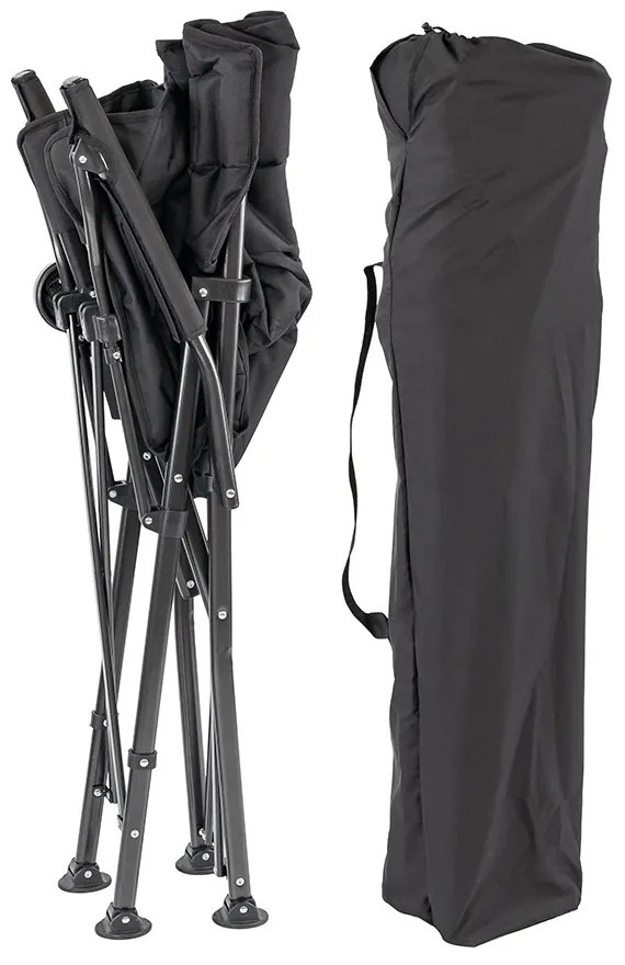 Leziter XL karfás horgász szék pohártartóval fekete