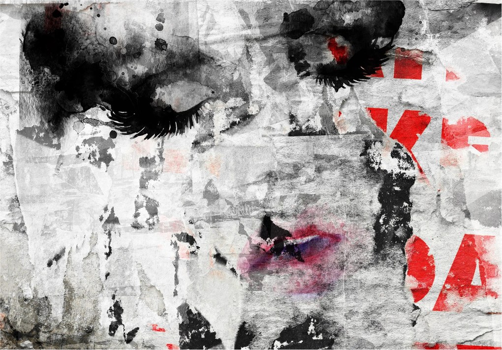 Fotótapéta Absztrakt Graffiti Urban Fekete Fehér Kifejezés 200x140 +ragasztó