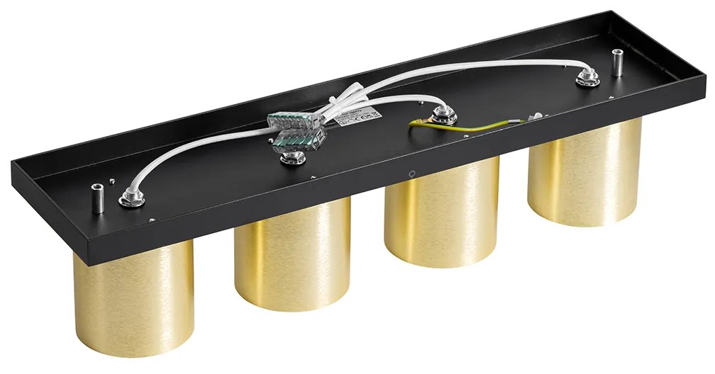 Modern mennyezeti spotlámpa fekete arannyal 4 lámpás - Tubo