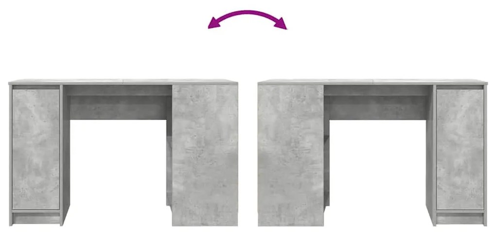 betonszürke forgácslap íróasztal 120x42x76 cm
