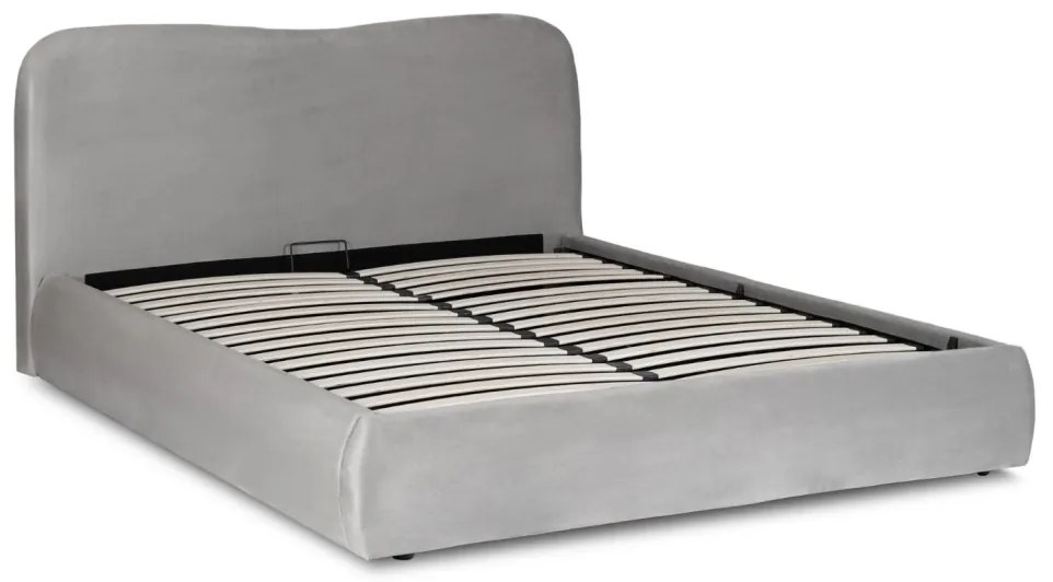Kárpitozott Franciaágy Szürke Színben Ágynemütartóval. 160x200 BRISTOL