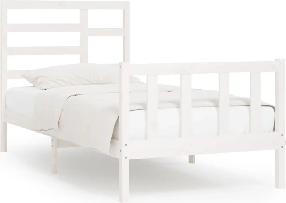 vidaXL fehér tömör fenyőfa ágy matrac nélkül 100 x 200 cm