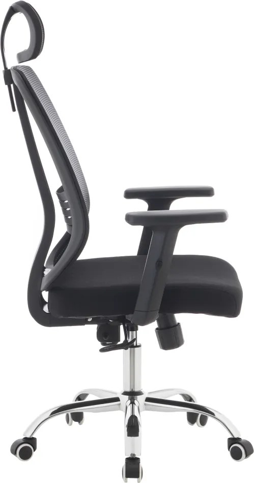 Irodai szék, fekete/króm, teherbírás 150 kg, DUVAL
