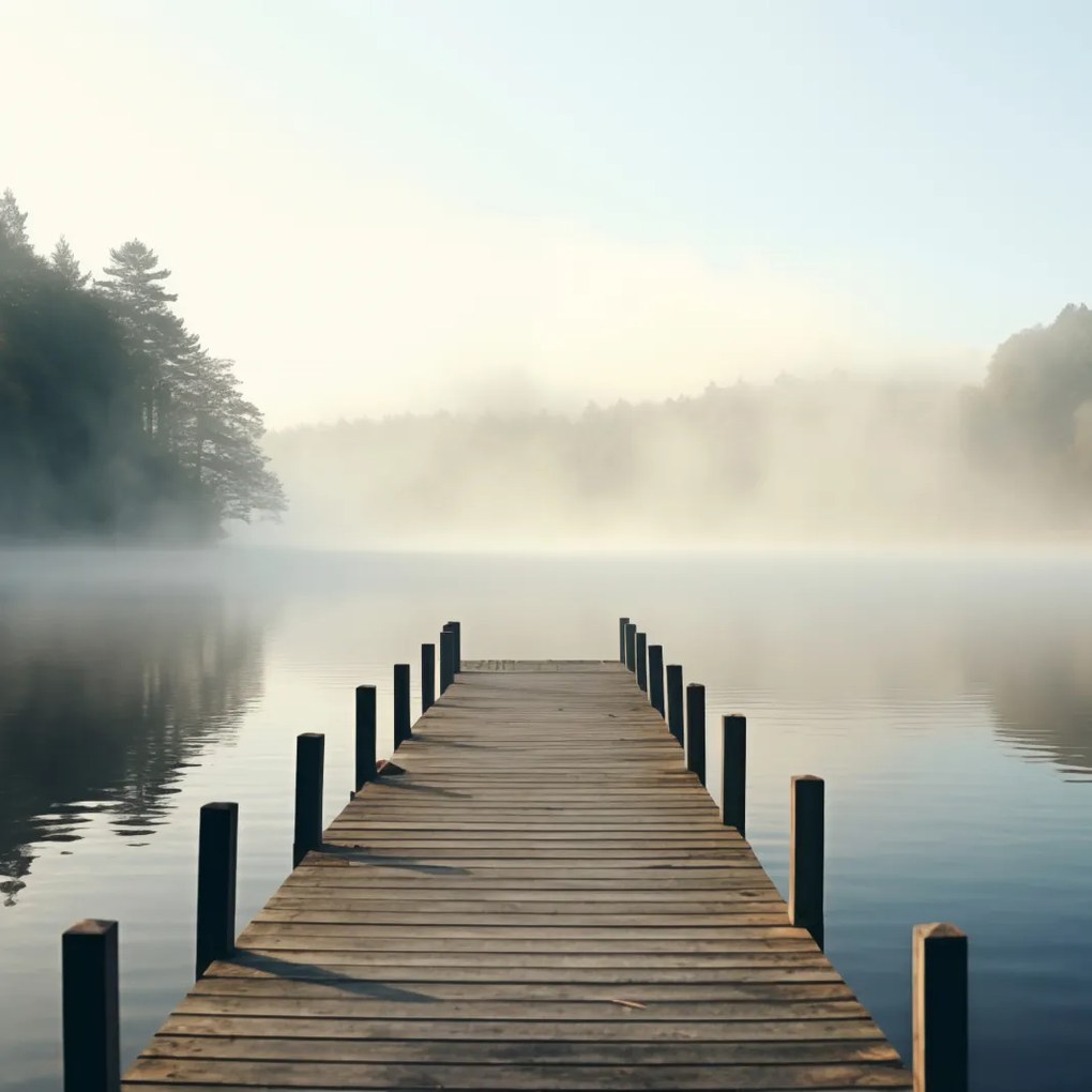 Poszter 30x30cm Reggeli csend a vízparton