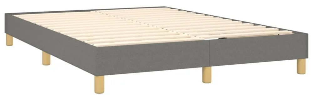 sötétszürke szövet rugós és LED-es ágy matraccal 140x190 cm