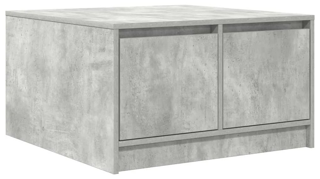 Betonszürke dohányzóasztal fiókokkal 70,5x70x40 cm