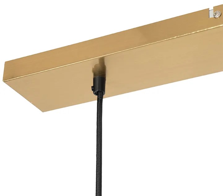 Art Deco függőlámpa rézzel és rózsaszín üveggel, 3-lámpás - Pallon