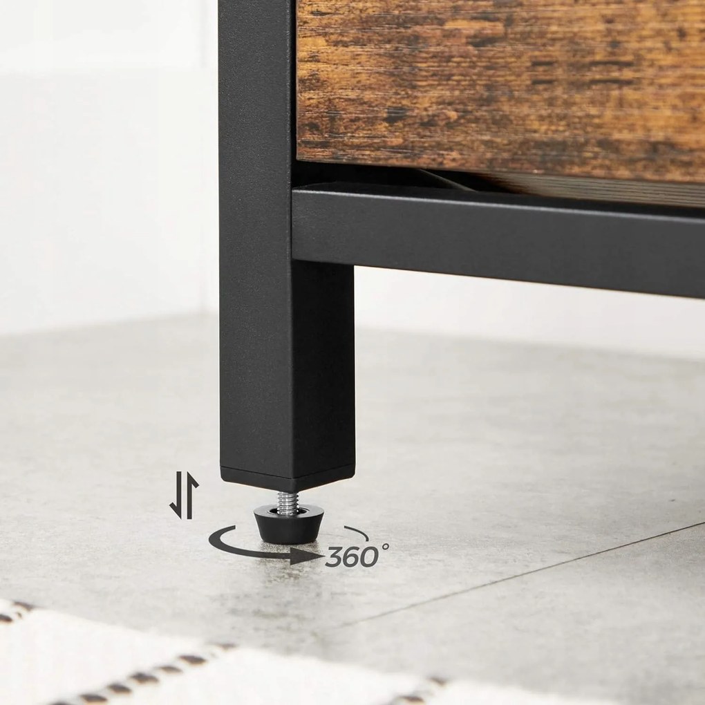 Cipősszekrény paddal TAYLOR 80x30 cm, rusztikus barna/fekete