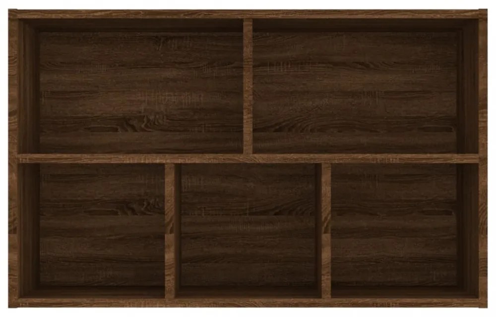 barna tölgyszínű szerelt fa könyv-/tálalószekrény 50x25x80 cm